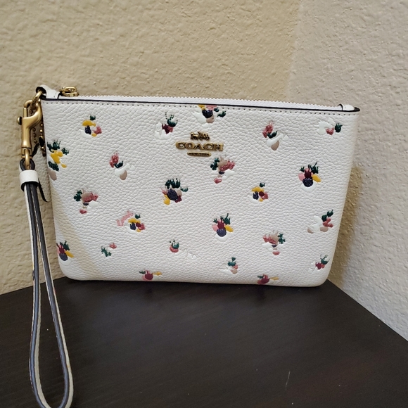 Coach Small Wristlet With Floral Print - Picture 5 of 11